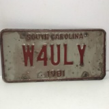 1981 South Carolina License Plate