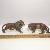 Pair of Wild Cat Ceramic Figurines