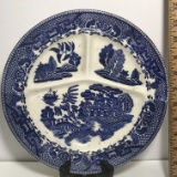 Vintage Blue Willow Divided Dish Made in Japan