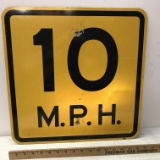 Metal “10 M.P.H.” Street Sign