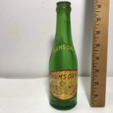 Green Glass “RUMS DRY” Pale Ginger Ale Bottle