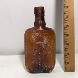 Vintage Brown Glass Dreyfuss Weil Distilleries Paducah KY Whiskey Flask Bottle - RARE