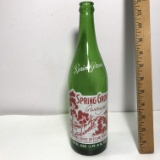 Green Glass “Spring Grove Beverages” Spring Grove Bottling Works 24 oz Bottle
