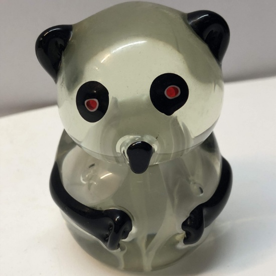 Cute Panda Art Glass Paper Weight