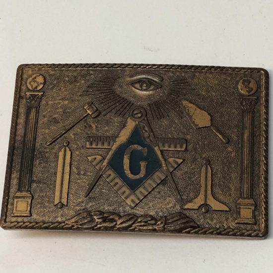 Masonic Brass Belt Buckle