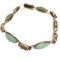 Vintage 10k Gold Bracelet with Jade Stones