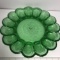 Green Hobnail Glass Egg Plate