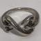 Sterling Silver Cross Heart Ring Signed Size 5-1/2