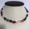 Multi Colored Beaded Necklace with Sterling Silver Clasp