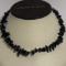 Black Onyx Beaded Necklace with Sterling Clasp