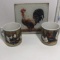 Rooster Trivet and 2 David Carter Brown “On The Farm” Mugs
