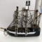 Vintage Handmade Wooden Pirate Ship Model