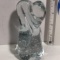 Vintage Crystal Basset Hound Paper Weight with Controlled Bubbles