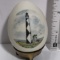 Porcelain Weighted Lighthouse Egg with Brass Stand