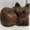 Hand Carved wooden Cat Figurine