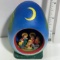 Handmade Pottery Nativity Egg with Hand Painted Parrot