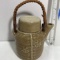 Vintage Single Serve Stoneware Japanese Sake Teapot and Matching Cup that Serves as Lid