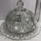 Vintage Glass Round Butter Dish and Cover