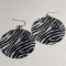 Pair of Zebra Striped Earrings From Shells