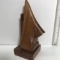 Hand Carved Wooden Desk Paper weight and Business Card Holder