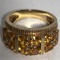 Gold Tone Sterling Silver Ring with yellow Stones