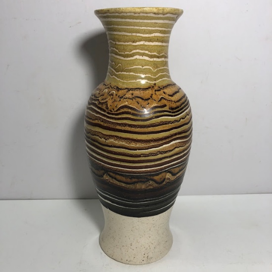 Vintage Multi-Tone Striped Royal Haegar Pottery Vase