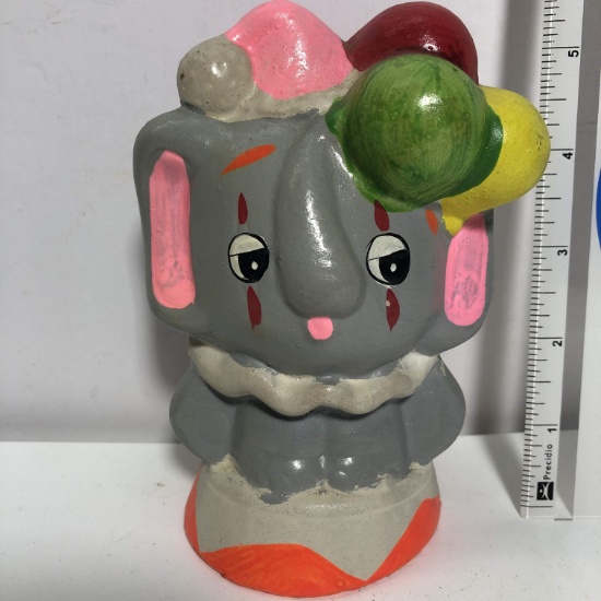 Small Vintage Paper Mache' Elephant Coin Bank