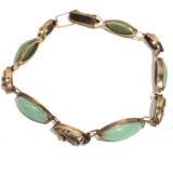 Vintage 10k Gold Bracelet with Jade Stones