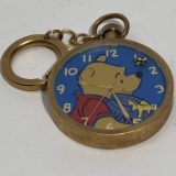 Gold Tone Winnie the Pooh Pocket Timex Watch