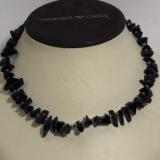Black Onyx Beaded Necklace with Sterling Clasp
