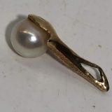 14k Gold Real Pearl Single Earring