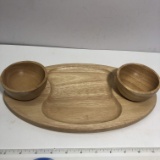 Wooden Chip and Dip Serving Tray