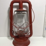 Vintage Red Cast Iron Oil Lantern