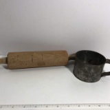 Old Rolling Pin and Tin Cup