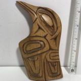 Native American Hand Carved Wooden Raven