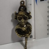 Vintage Brass Lincoln Horned Devil/Imp Door Knocker