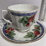 Strawberry Cup and Saucer Set