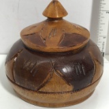 Vintage Ornate Hand Carved Wooden Trinket Box