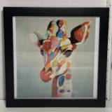 Colorful Giraffe Framed Picture