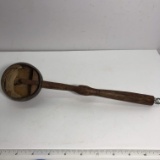 Unique Coconut Shell Dipper with Hand Carved Teak Handle