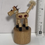 Small Handmade Wooden Cow Finger/Thumb Puppet
