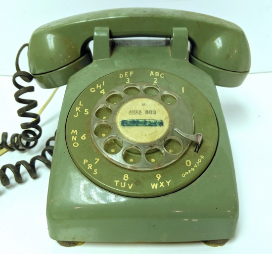 Vintage Green Rotary Desk Top Telephone