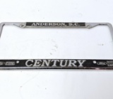 Century Ford License Plate Cover