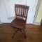 Vintage Adjustable Swivel Wood Desk Chair