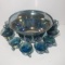 Vintage Carnival Glass Punch Bowl and Punch Glasses