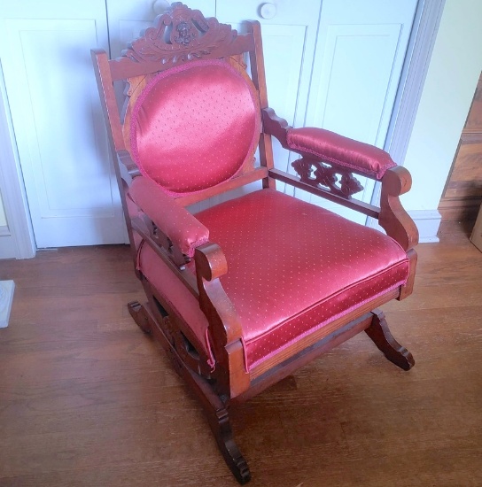 Vintage Impressive Eastlake Style Rocking Chair