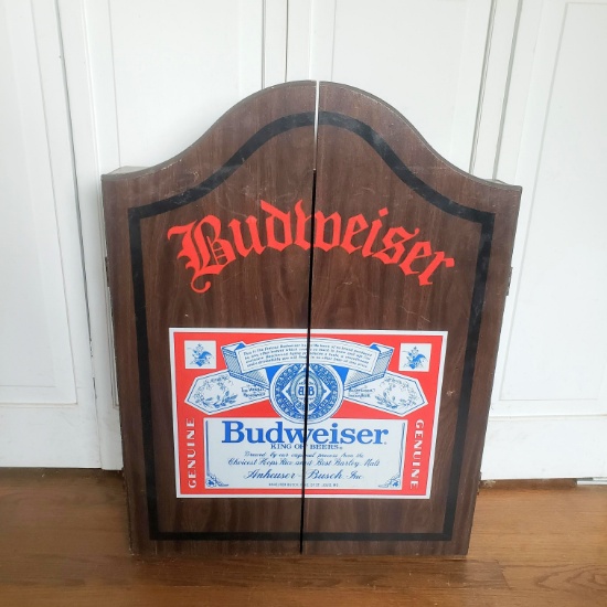 Vintage Budweiser Advertisement Wood Dartboard
