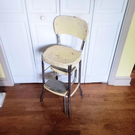 Vintage Pale Yellow Cosco Stool