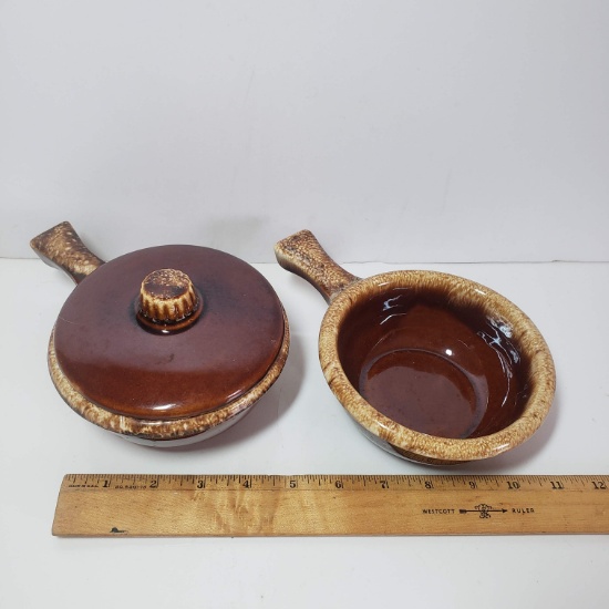 Vintage Hull Oven Proof Brown Drip Glaze Bowls