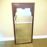 Vintage Drexel Wood Asian Style Long Mirror